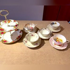 Vintage mix tea party set - 11 piece